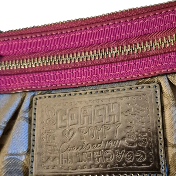 Coach Poppy Limited Edition Brown/ Pink  Monogram CC Logo Mini Crossbody Bag - Picture 9 of 9